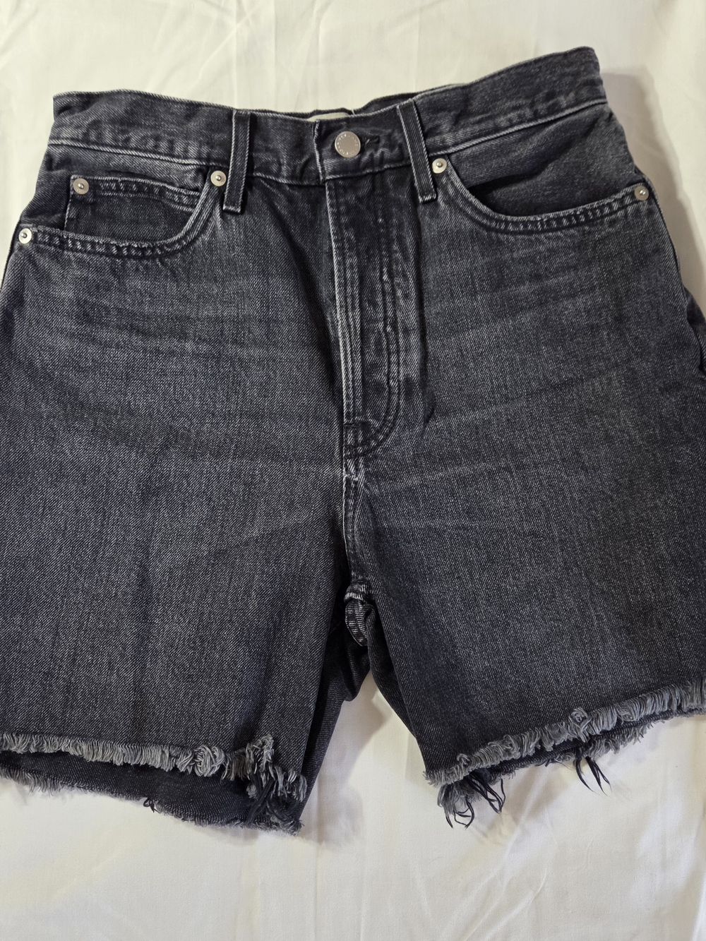 Everlane Black High-Rise Denim Cutoff Shorts